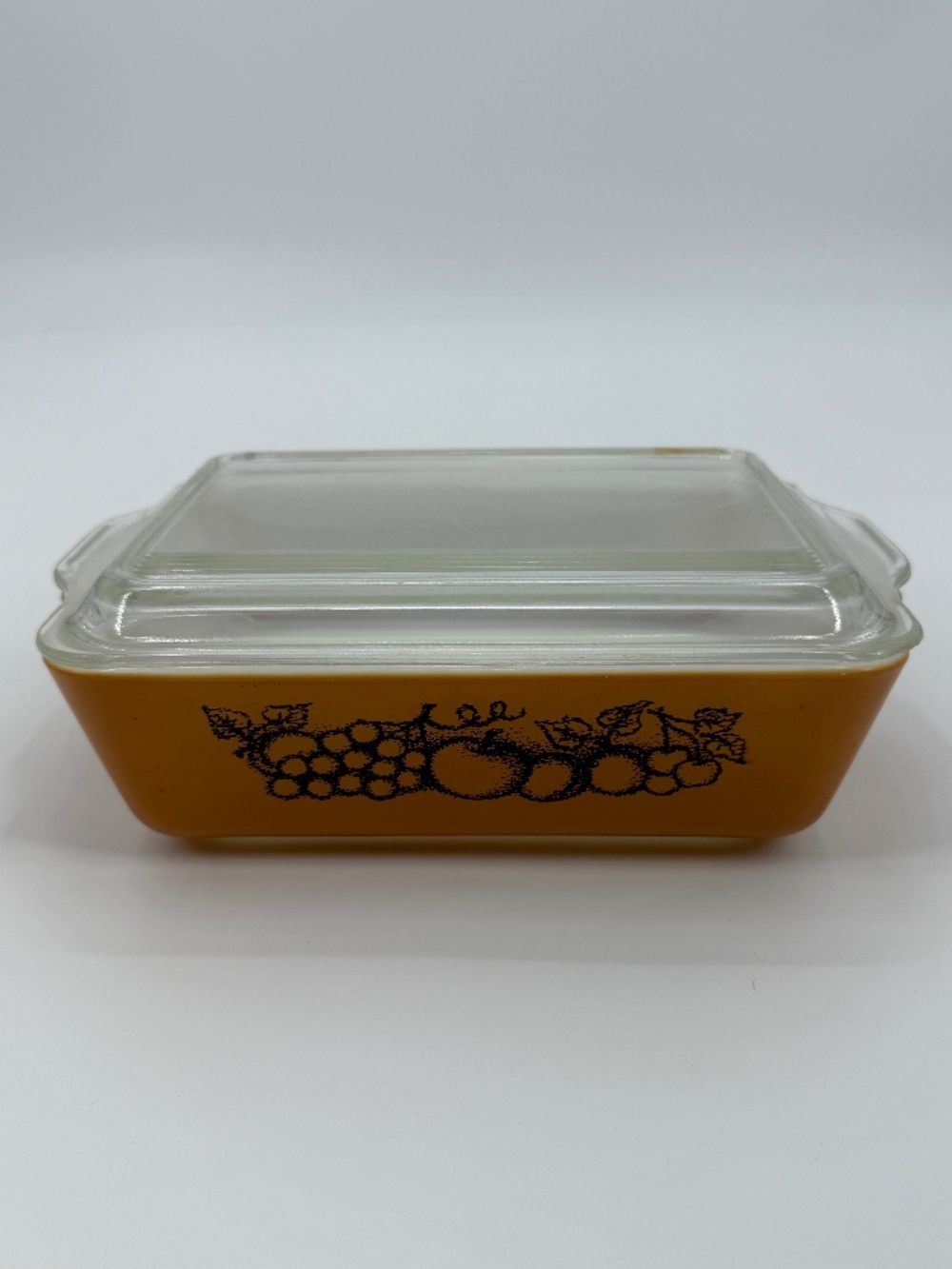 Vintage Pyrex Autumn Harvest 503 Orange Casserole Refrigerator Dish Lid 1.5 Qt.